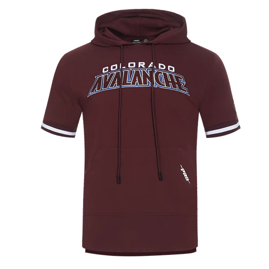 NHL Colorado Avalanche Classic Chenille Men's Short Sleeve Pullover Hoodie - Wine - Size XL