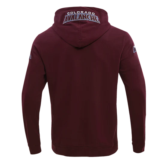 NHL COLORADO AVALANCHE CLASSIC CHENILLE MEN'S DK FULL ZIP PULLOVER HOODIE SIZE:XL