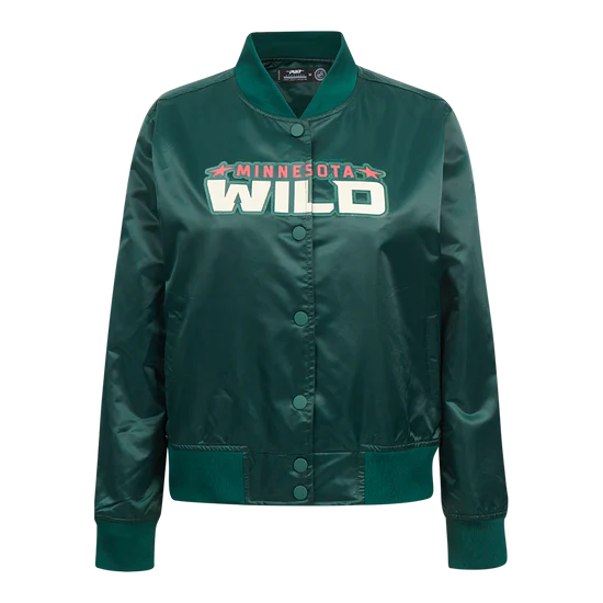 NHL MINNESOTA WILD CLASSIC WOMEN'S SATIN JACKET- SMALL