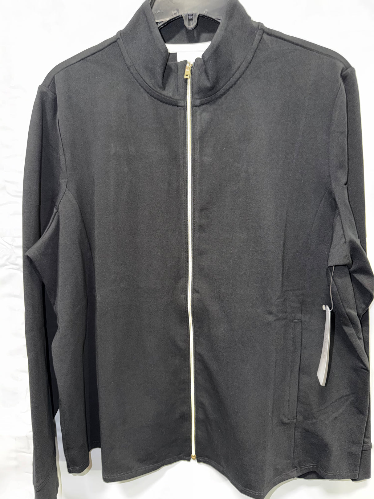 Chico's Weekend collection Cotton Span Zip up Jacket - Black