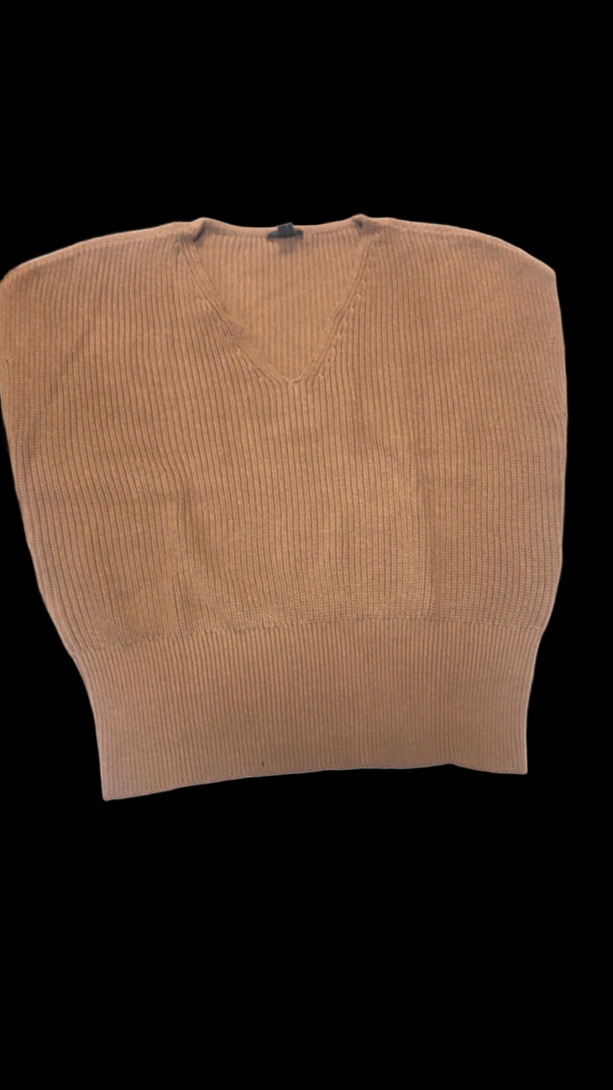 Ann Taylor V-neck Brown Sweater Vest Size: Large