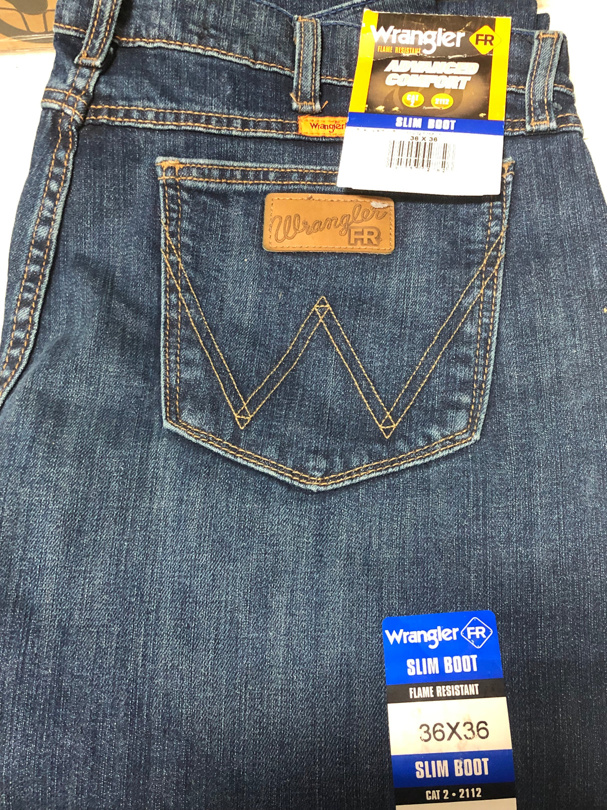 Wrangler Advanced Comfort Slim Boot Flame Resistant Jeans Size: 36X36