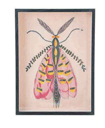 MDF Framed Acrylic Wall Decor with Moth