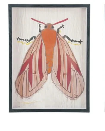 MDF Framed Acrylic Wall Decor with Moth
