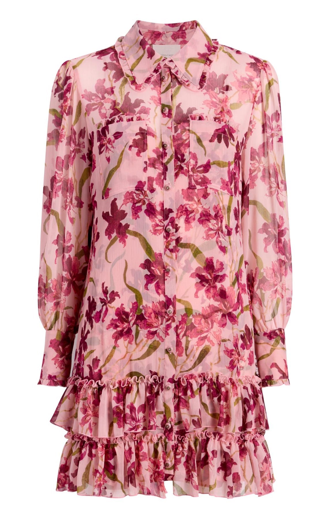 Cinq à Sept Trailing Hibiscus Lupetto Dress Blush Petal Multi Size: 6