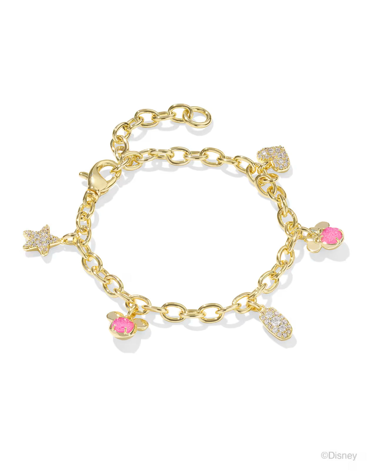 Disney | Kendra Scott Gold Mickey Mouse and Minnie Mouse Charm Bracelet