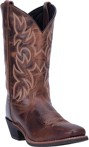 (9.5) LAREDO MEN RUST EARTH WESTERN CS Breakout Square Toe Casual Boots Mid-Calf - Brown