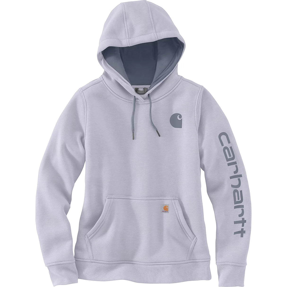 (MED) Carhartt Women's Loose Fit Mid-weight LOGO HOODIE-LAVENDER