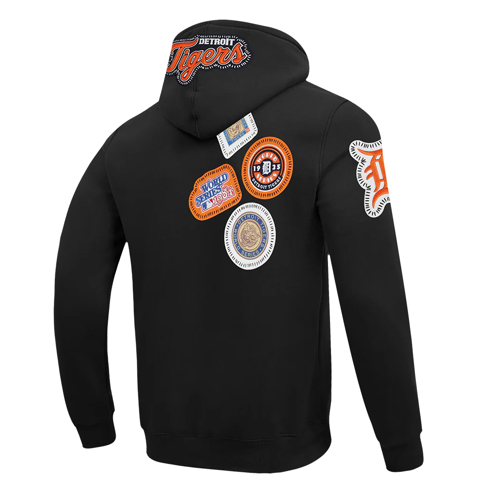 MLB DETROIT TIGERS DIY PICK STITCH MEN'S DOUBLE KNIT PULLOVER HOODIE- SIZE: LG