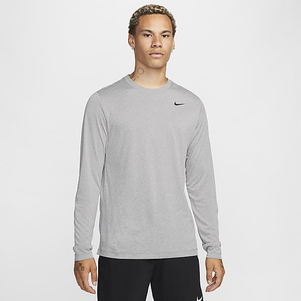 (2X) Nike Dri-FIT Legend Men's Long-Sleeve Fitness Top-GREY