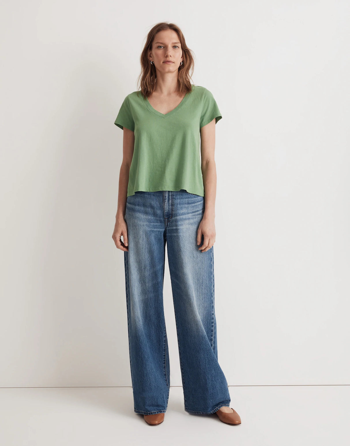 Madewell Soft fade Cotton V-Neck Tee Women's Size Medium