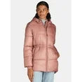 Chalky Brick Ozark Trail Women's and Women’s Plus Hooded Puffer Jacket Size: XS ( 0-2)