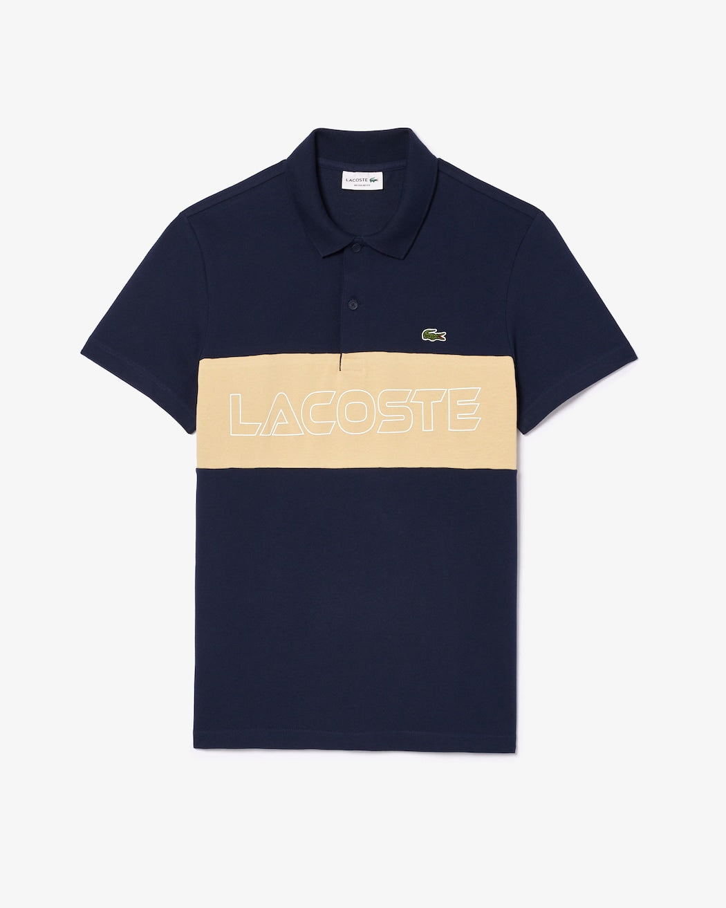 (3-S) Men's Regular Fit Stretch Mini Piqué Polo Men - Navy Blue - Lacoste - Polos