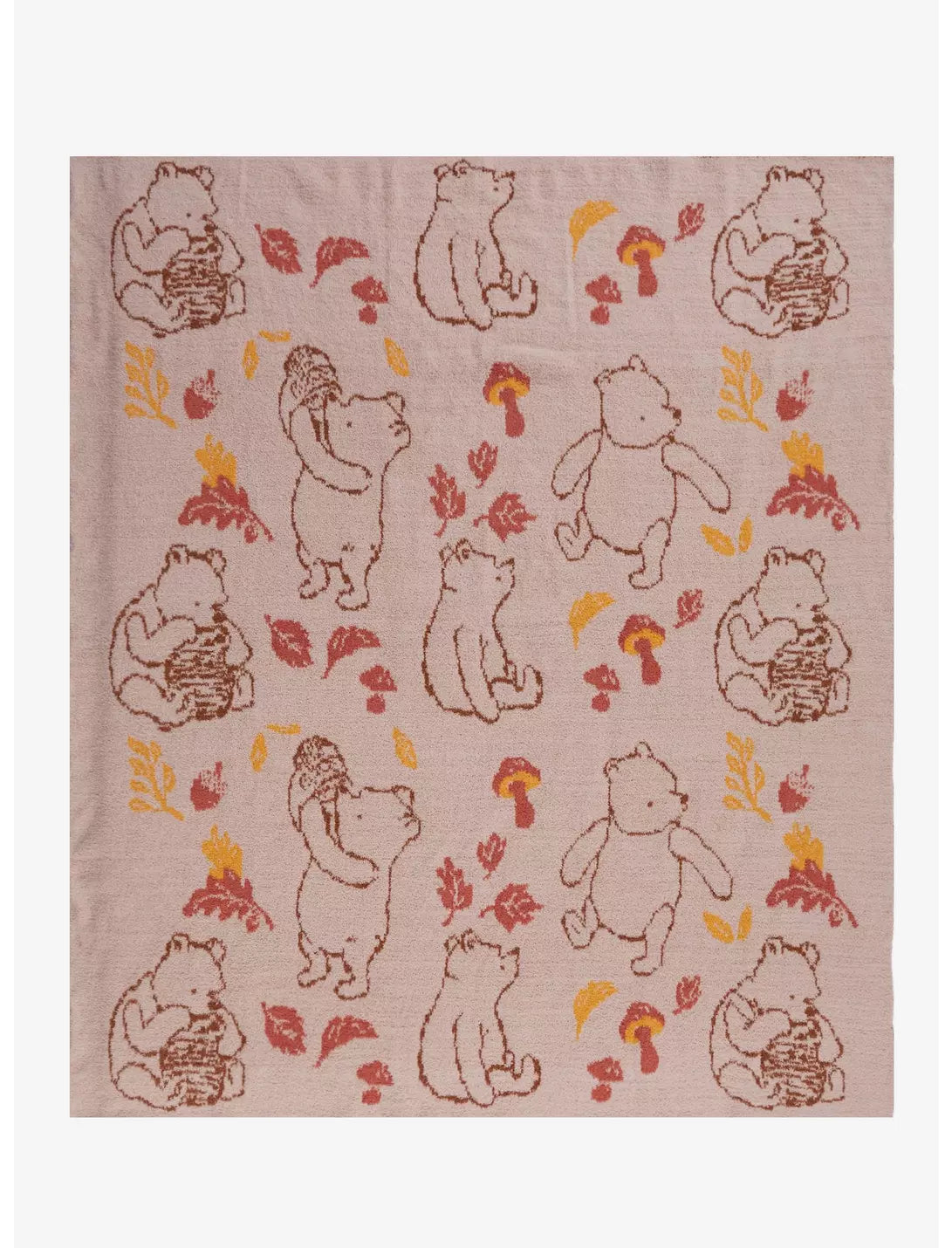 Disney Winnie the Pooh Leaves & Pooh Bear Allover Print Feather Knit Throw - BoxLunch Exclusive