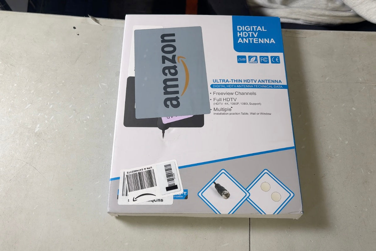 TV Antenna for Smart TV Indoor, TV Antenna for Local Channels,Support 4K 1080p with Signal Booster, 18FT Coax HDTV Cable (Darkblack)