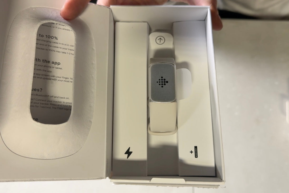 Fitbit Charge 6 Fitness Tracker with Google apps, Heart Rate on Exercise Equipment, 6-Months Premium Membership Included, GPS, Health Tools and More, Porcelain/Silver, One Size (S & L Bands Included)