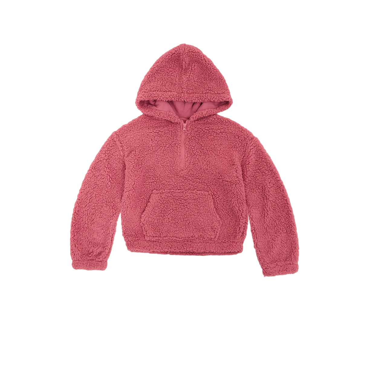 Dark Pink Planet Gold Girls High Pile Fleece Hoodie Size: 7/8