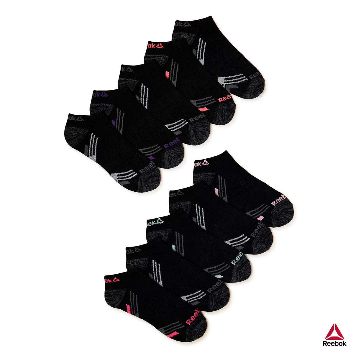 Reebok Women's Lightweight Low-Cut Socks, 10-Pack Size: 4-9