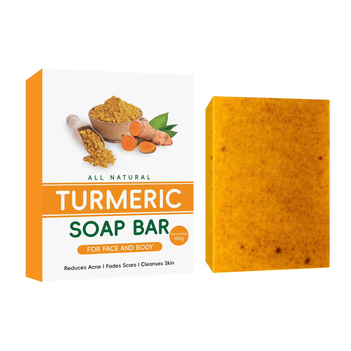 MIAOFUTONG All Natural Turmeric Soap Bar 100g