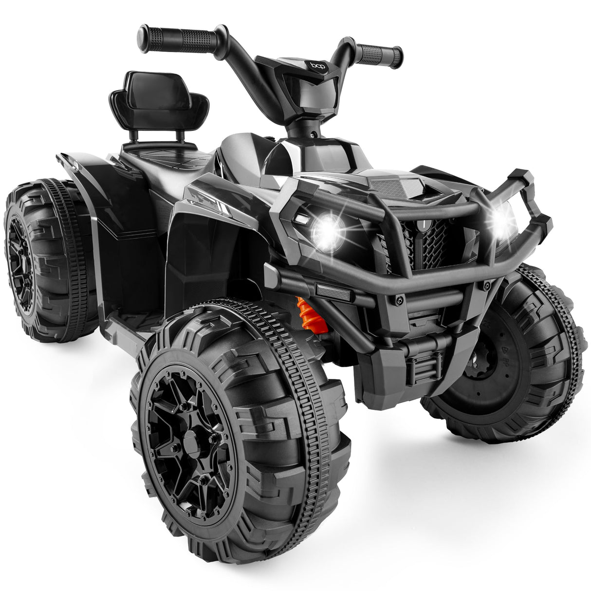 BCP 12V Kids Ride-On 4-Wheeler Quad ATV Car w/ 2.4mph Max, Bluetooth, Headlights: Black