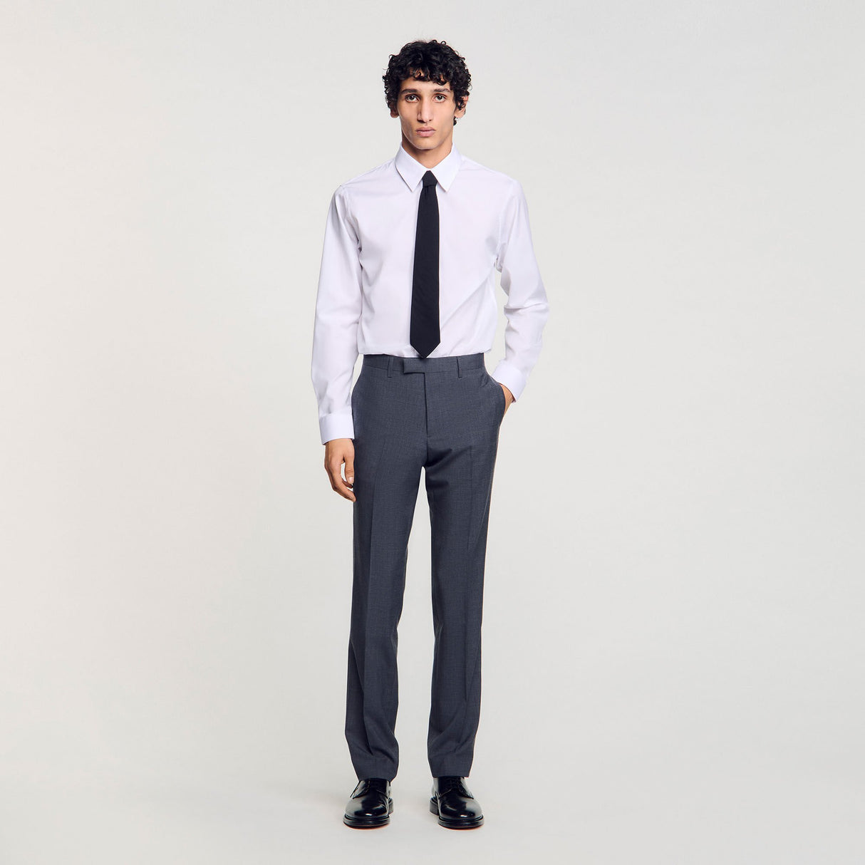 SANDRO Wool suit trousers (Grey) (M)