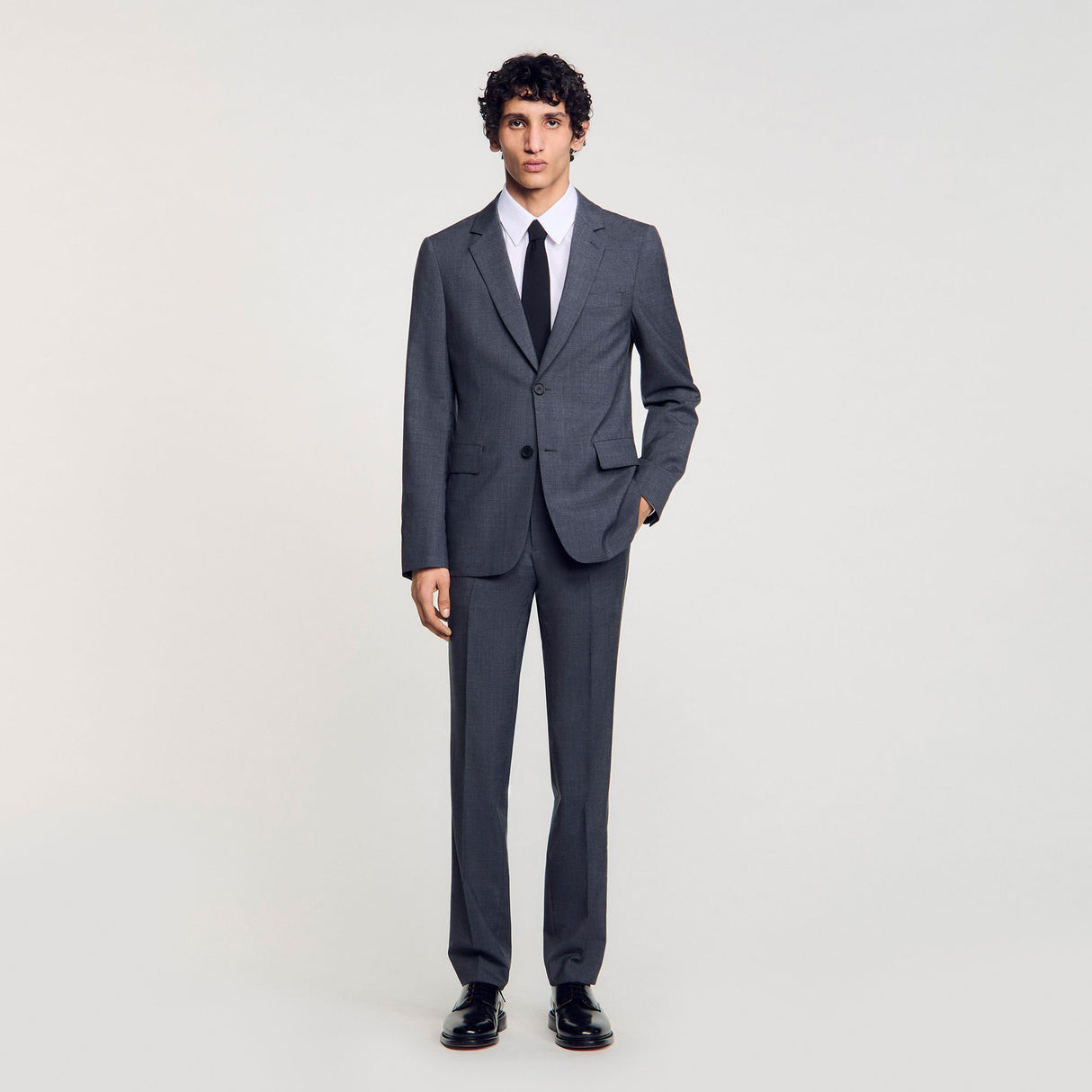 SANDRO Wool suit jacket (Grey) (XL)