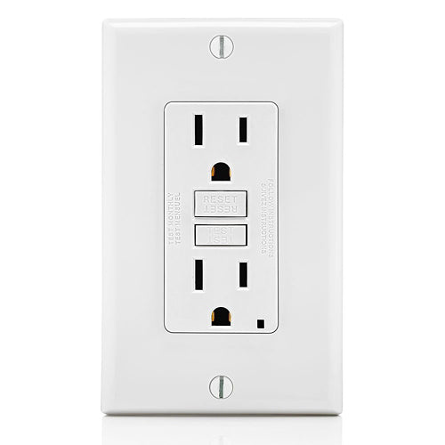 15 Amp, Self-Test, Non-Tamper-Resistant Slim GFCI Outlet with LED Indicator Light GFNT1-W - 10 Pack