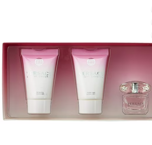 Versace Bright Crystal Perfume Gift Set for Women, 3 Pieces