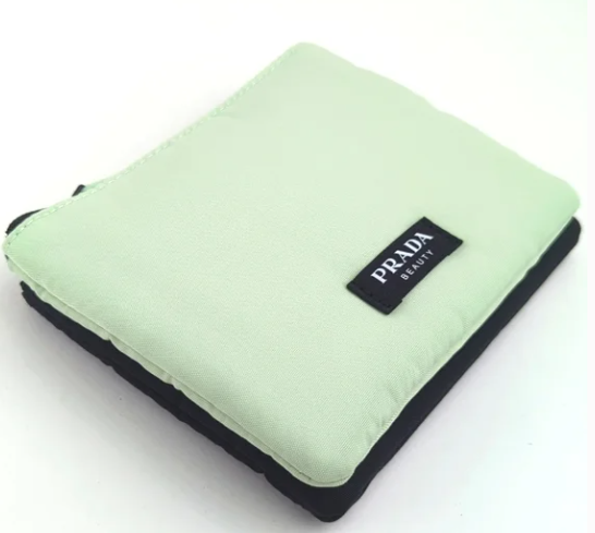 Prada Beauty Mint Green and Black Double Cosmetics Pouch Duo - Black & Mint