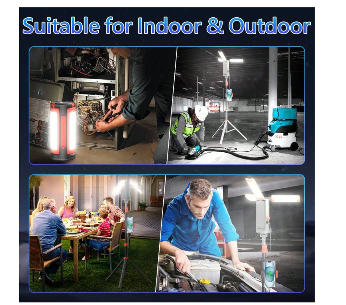 3-LED Camping Light With 10000mAh Power Bank