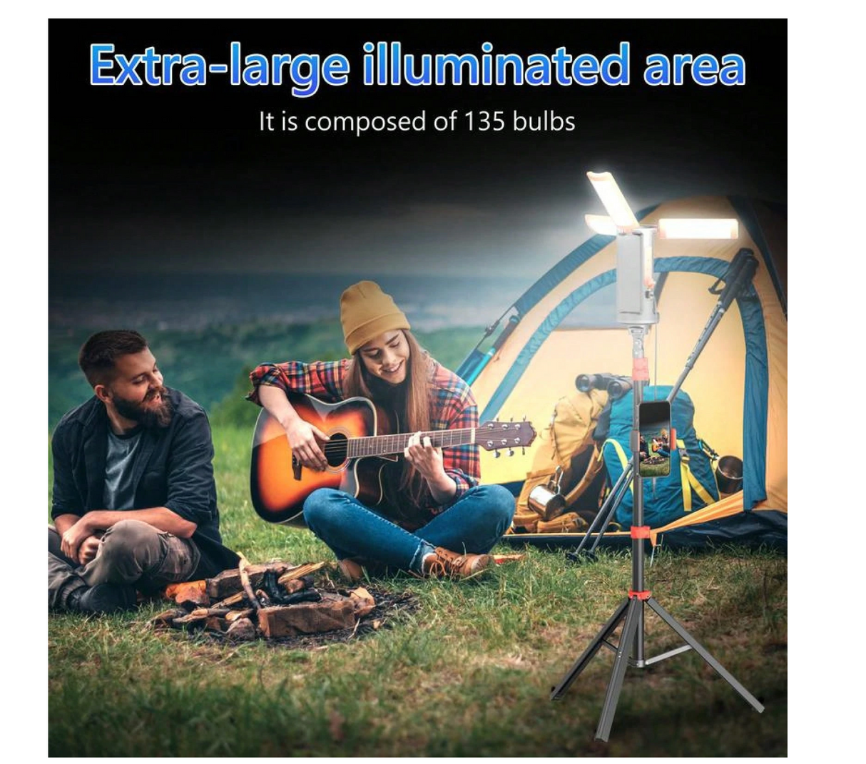 3-LED Camping Light With 10000mAh Power Bank