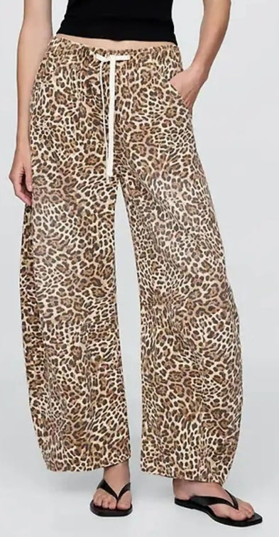 Gap Brown Leopard Print Easy High Waisted Horseshoe Jeans