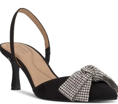 INC International Concepts Women's Black Gevira Pointed-toe Slingback Pumps Size 5