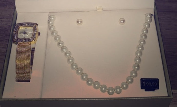 Cote d' Azur Watch set- Includes watch, necklace, and earrings