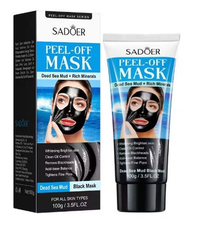 Sadoer Dead Sea Mud Black Mask + Mineral-Rich Peel-Off Cleansing Mask - 3.5 oz.