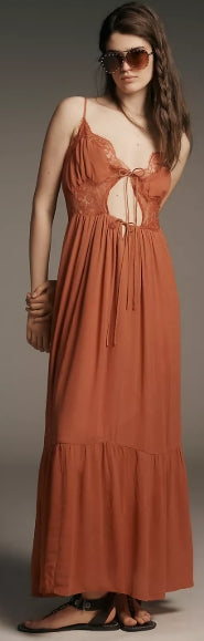 Let Me Be Sleeveless Cutout Maxi Slip Dress S