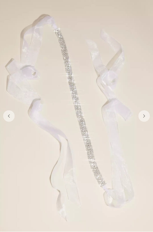David's Bridal Galina Signature Crystal Band Belt Sash