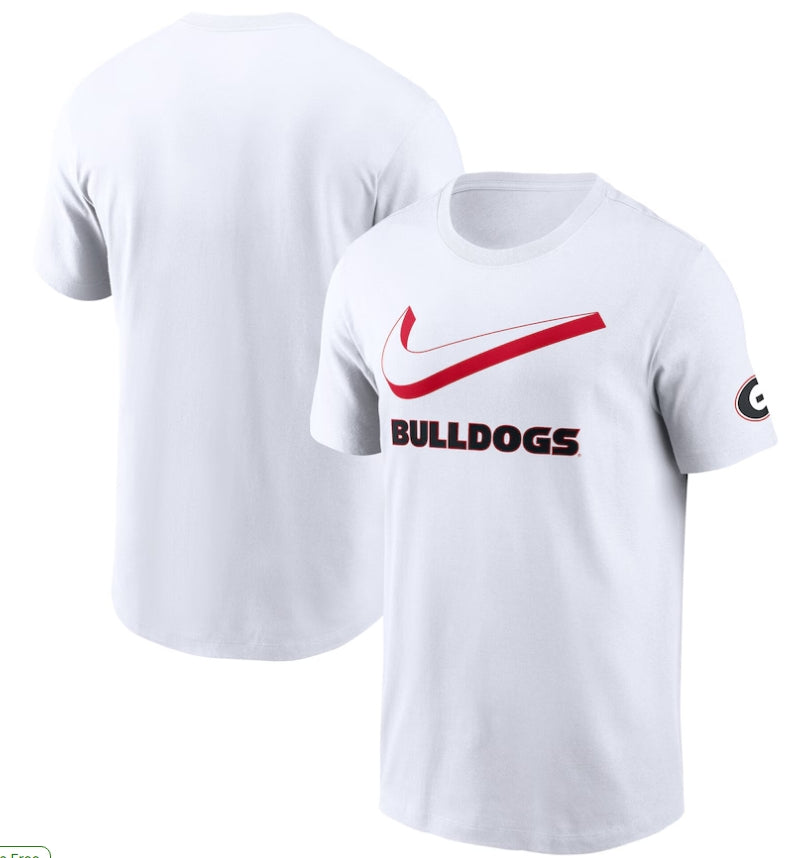 Nike Georgia Bulldogs Primetime 2-Hit Swoosh T-Shirt - White Men's M