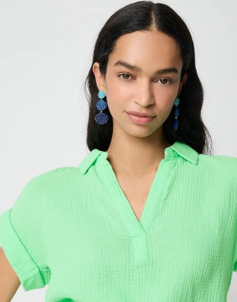 Gauze Popover Top by J. Crew - Apple Sorbet
