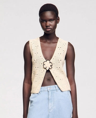 Sandro Crochet Vest Size 0