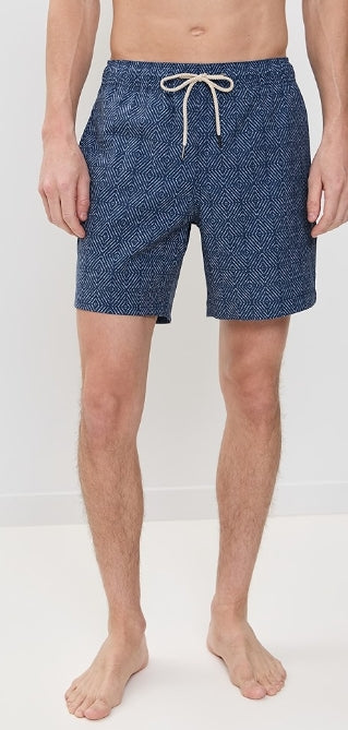 Fair Harbor The Bayberry Swim Trunks 7" Navy Shibori XL