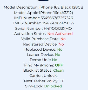 iPhone 16e / 128GB / Black