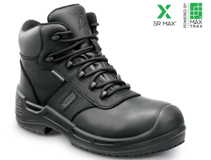 SR MAX Men's 6" Black Lewiston MaxTRAX® Composite Toe Waterproof Boot 9M