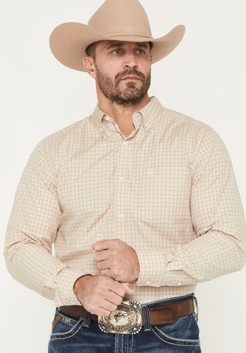 Ariat Men's Pro Series Walt Plaid Print Fitted Long Sleeve Button-Down Western Shirt - XL