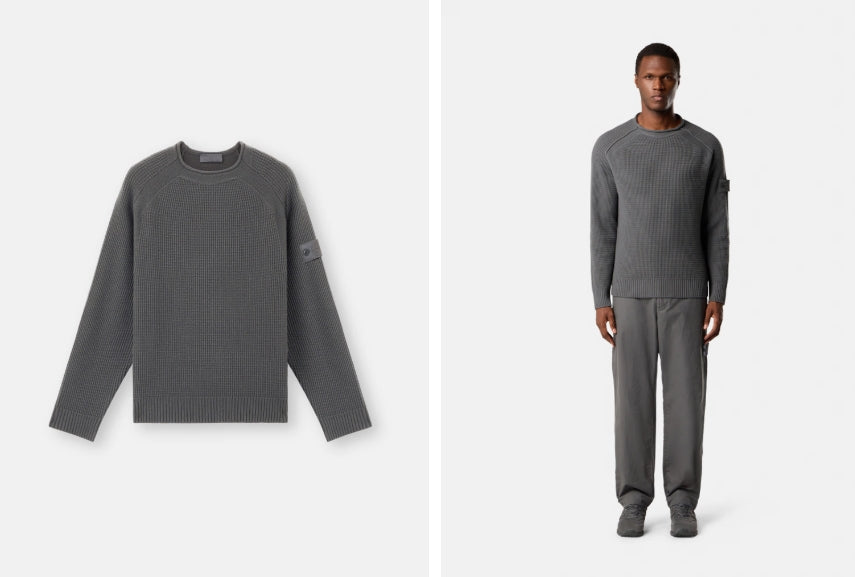 Stone Island Men's Black 5100082 Rws Geelong Wool Ghost - Large - Dark Grey