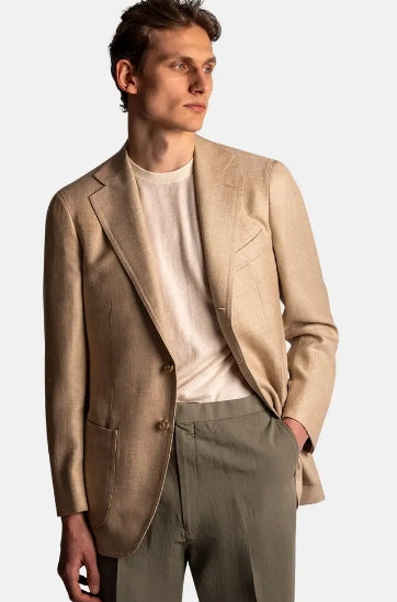 Mod 2 - Melange Summer Hopsack Jacket Beige - 52