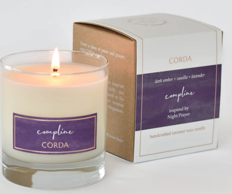 Corda Candle Night Prayer, Dark Amber+Vanilla+Lavender Compline