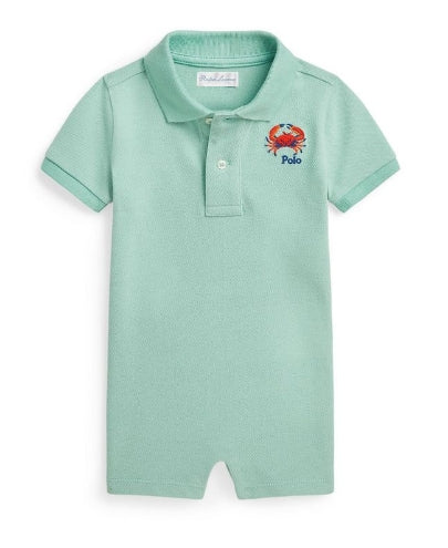 Polo Ralph Lauren Baby Boys Crab Embroidered Cotton Polo Shortall 9M