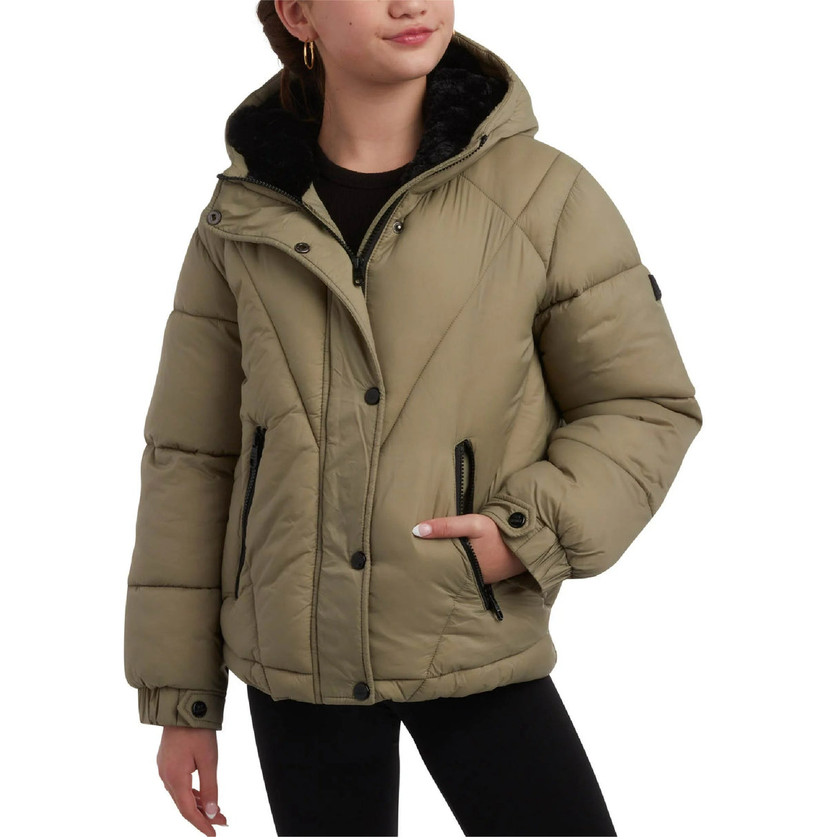 Steve Madden Girls' Winter Coat - Heavyweight Quilted Bubble Puffer Size: 6X