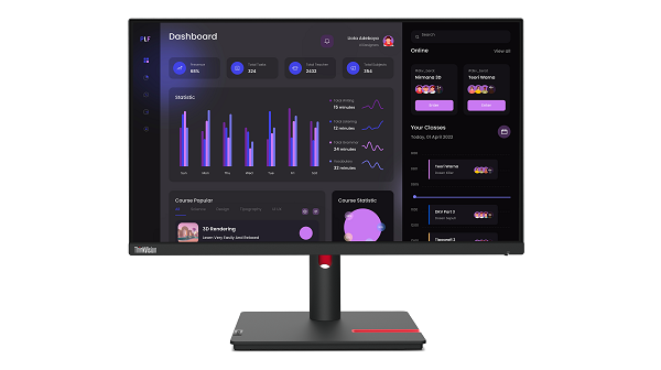 Lenovo ThinkVision T24i-30 23.8" Full HD 60Hz 16:9 4ms Monitor, Raven Black